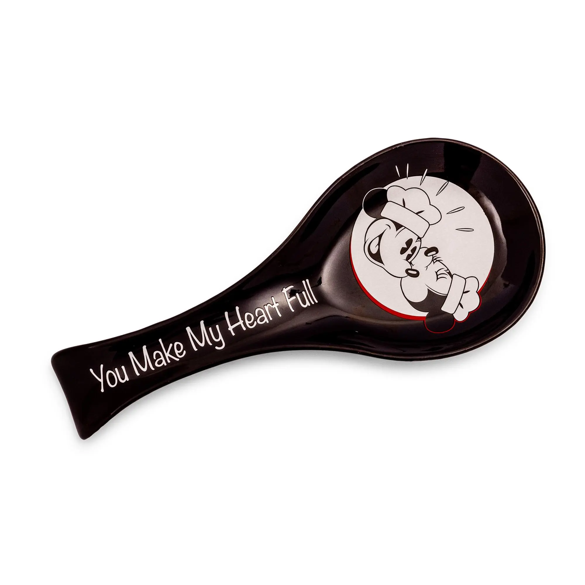 Disney Mickey and Minnie Mouse Ceramic Glaze Spoon Rest, Charming Kitchenware Cutlery Tableware Accessory