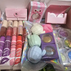 Lezette's Beauty World Makeup Bundle by You choose 2 4 6  - Includes  Cosmetics, Glossy Lipgloss, Lip Balm,Eyelashes, Blush, Eyeshadow, Highlighters, and Lipstick.