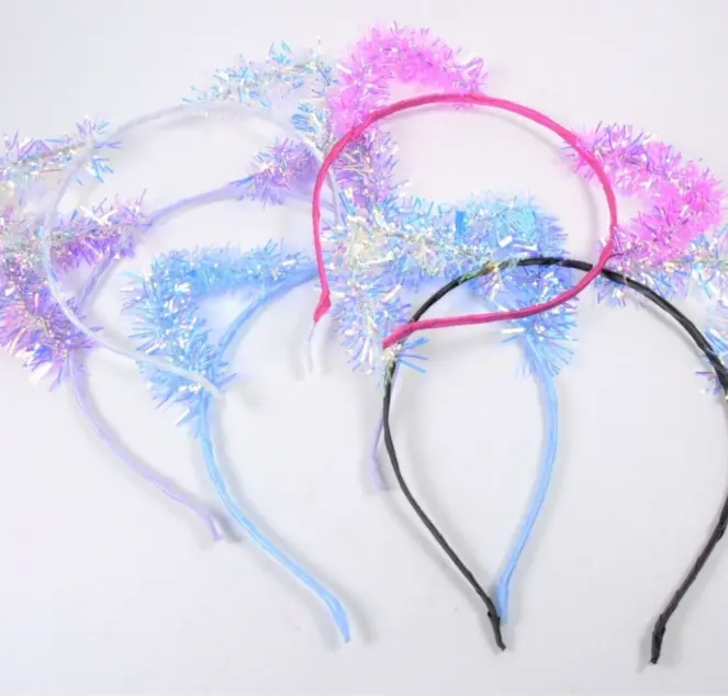trendy tinsel cat ear headband