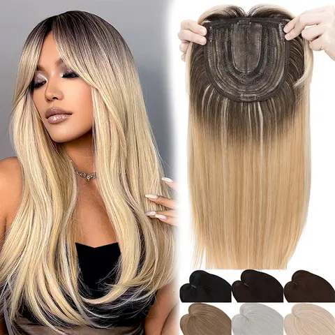 18inch Long Hair Toppers Clip In Hair Extensions Soft Straight Toppers Hair Pieces For Women