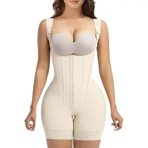 FITNFEM Women's High Waisted Butt Lifter Shapewear Bodysuit with Tummy Control Adjustable Straps HookandEye Closure for Daily Party Wear Compression Garment - Womenswear