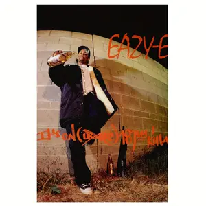 Vintage Unframed Canvas Wall Art Painting - Eazy-E<straight up="" nuthin'="" but="" the="" gas="">Mixtape Poster 30.48x 45.72cm Hip-Hop Music Decoration Exclusive for Bedroom and Living Room Rare Killa Album Artwork</straight>