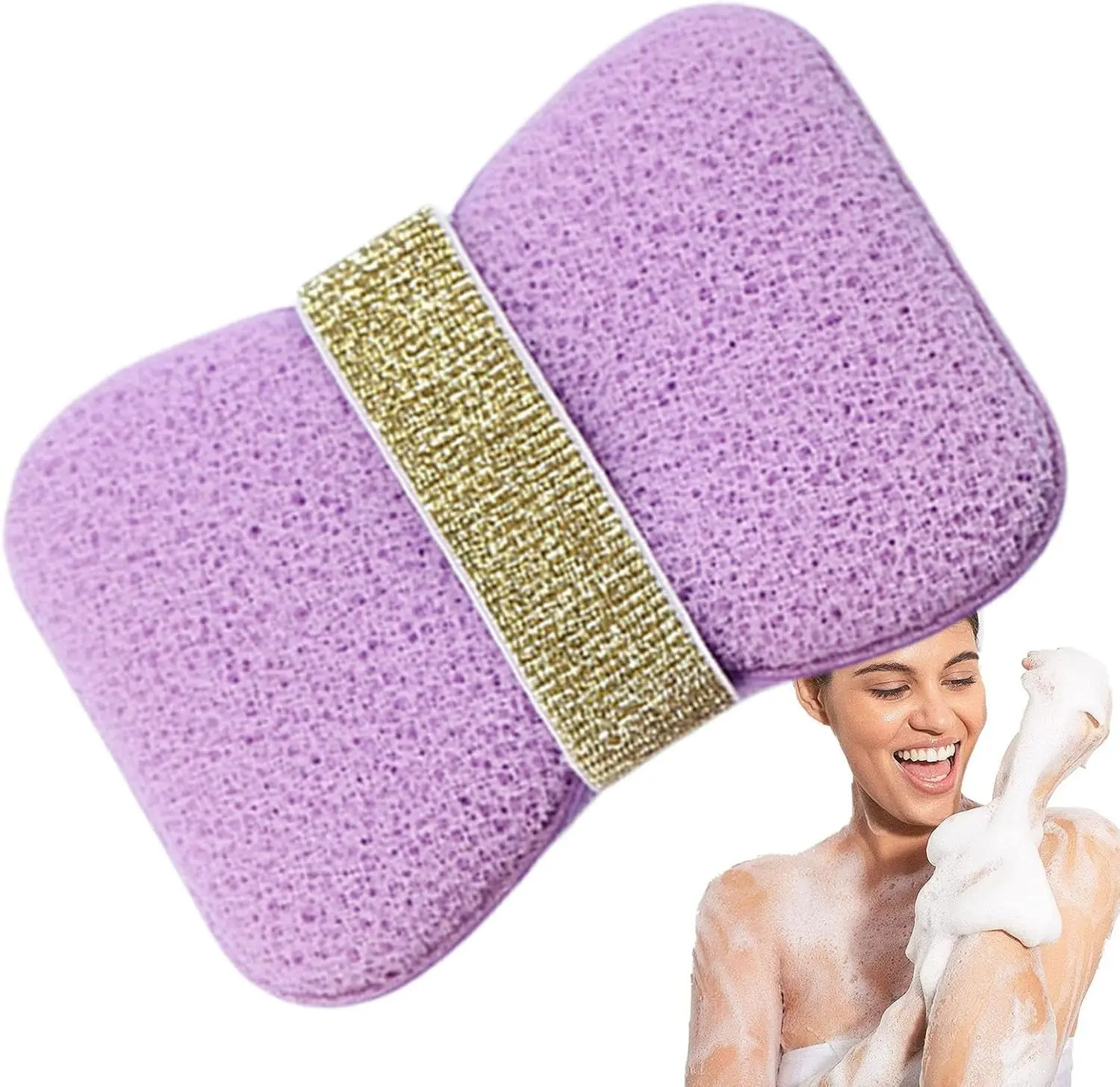 2 soft soap sponge holders, back cleaner, exfoliating tool, body back cleaner, full body bath brush, shower accessories, household bathroom cleaning tool, sturdy, durable and easy to use, bathroom supplies