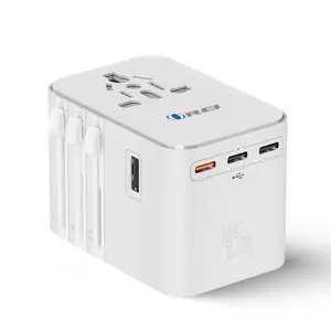 OREI 45W Universal Travel Adapter | 6-in-1 Fast Charging with USB-C & USB-A (M8-45W)