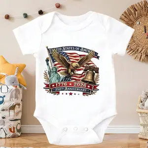 United States Eagle Flag Liberty Bell Baby Onesie Cotton Short Sleeve Bodysuits | Breathable for Diaper Changes & Clothing, -Diagnosis for Caregivers - Breathable Easy Match Hospital Outfit Spring Summer Fall Outfit, Perfect for