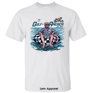 45th 47th President Trump Chillin on the Gulf of America est. 2026 Shirt, Crewneck Graphic Printed Unisex Cotton T-shirt for Men for Women