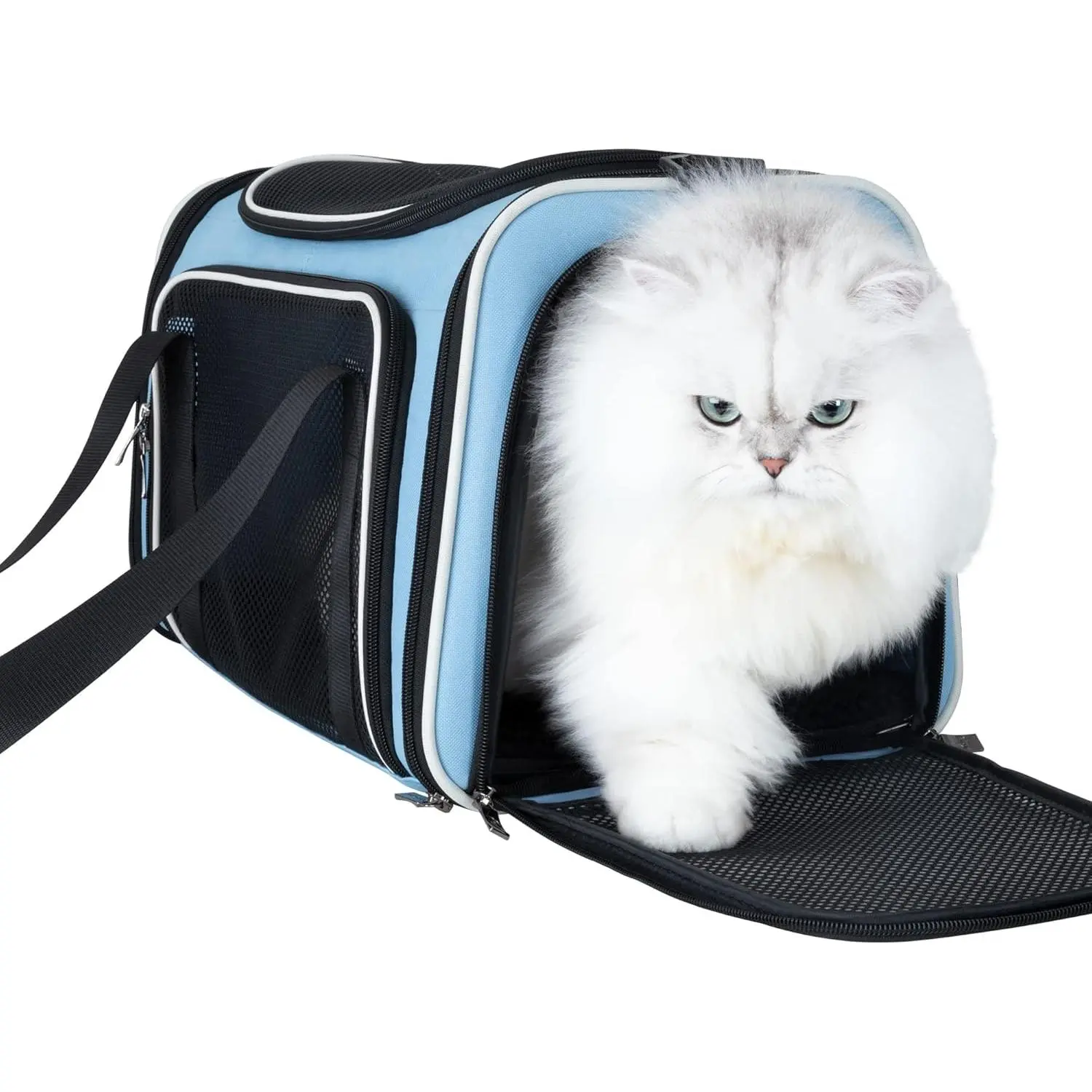 TSA Approved Safe Fabric Pet Carrier with Zipper - Top Loading, Easy Storage for Medium Cats, Small Dogs - Ideal for Plane, Train, Veterinary Visits