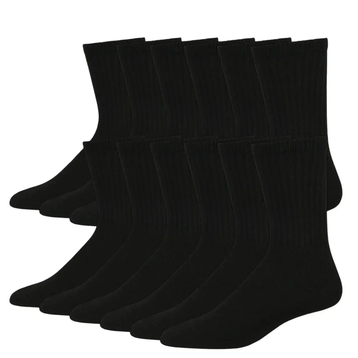 12 Pairs Premium Cotton Crew Socks Quality Athletic Sport Workout Mid Calf Socks Unisex Quarter Socks Compress Running Comfort Cozy Sweat-absorbing Anti-Slip Comfy Solid Ankle Soccer Chicano Value Pack