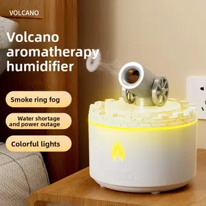 Volcano Humidifier - Smoke Ring Aromatherapy Diffuser with LED Lights & Auto Shut-Off