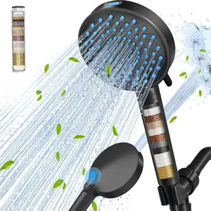 Cobbe Filtered Shower Head with Handheld High Pressure 7-mode Showerhead with Filters for Hard Water Remove Chlorine Reduces Dry Itchy Skin Chrome Built-in Power Wash to Clean Tub Tile & Pets