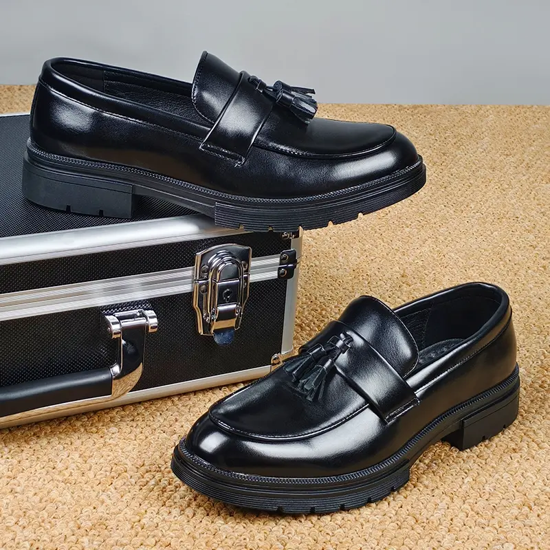 Men's Summer Fashionable Casual Tassel Decor PuLeather Slip- on Shoes, Men's Shoes, Tassel Loafers IMen, Simple Design Elegant Plain Round Toe Loafers, BusinessStyle Temperament Flats for Daily Wear, Tassel Shoes, Valentine's Day, Gift for Him tiktokshops
