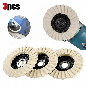 3PCS 5Inch Wool Polishing Wheels,Set for Angle Grinders,Wheels Buffing Pads Angle Grinder Accessories Grinding Disc forMetal Glass Ceramic Polishing