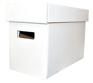 Short Corrugated Comic Book Storage Box and Lid, White, 15 1/2" x 7 3/4" x 11"