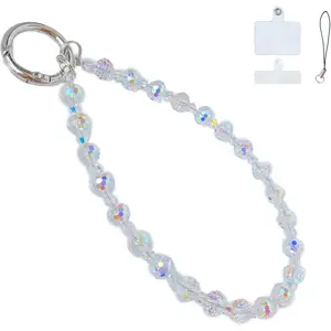 Sparkle   Phone Wrist Strap for Women, Sparkling Beaded Cellphone Lanyard Chain