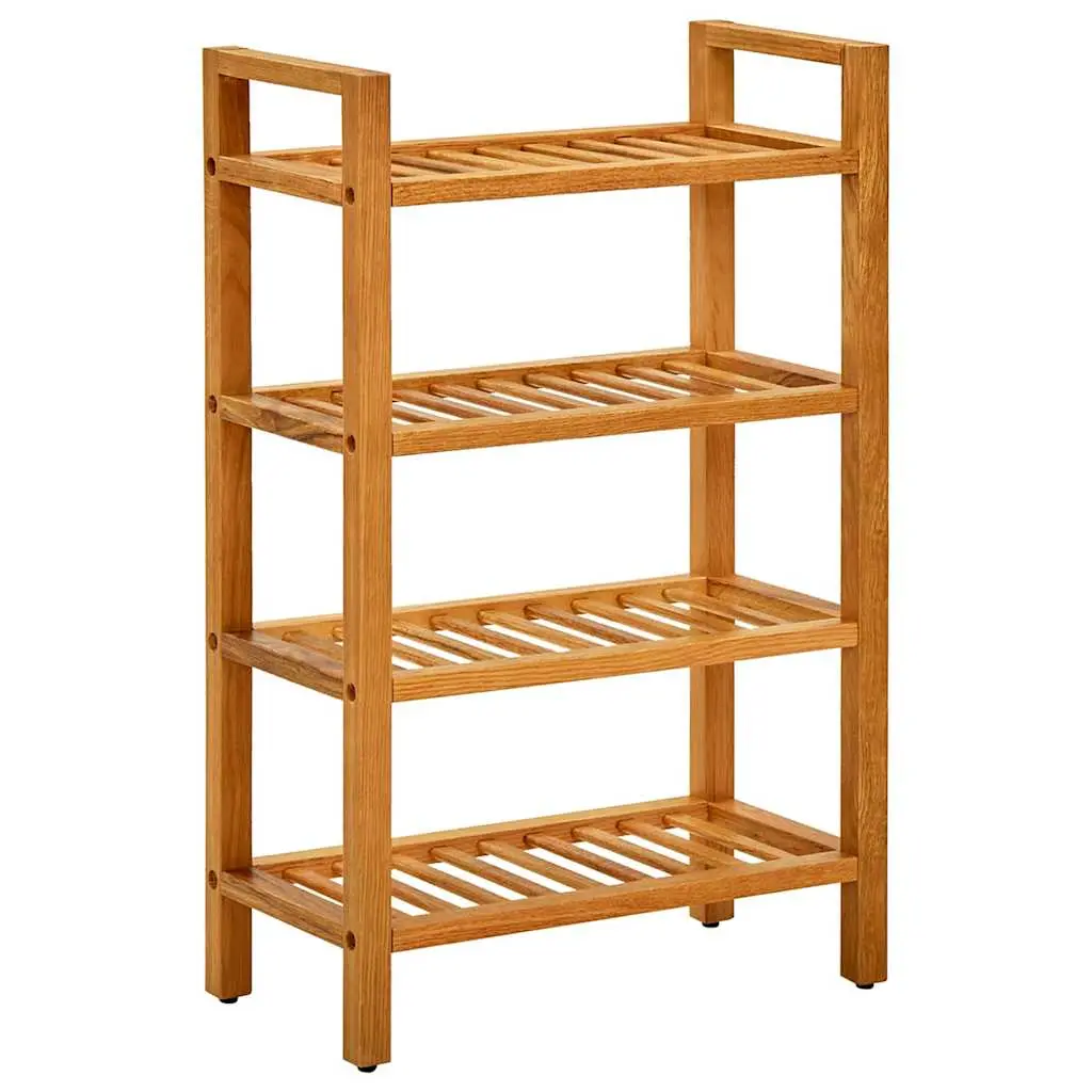 vidaXL Shoe Rack, 4-Tier Shoe Storage Organizer, Shoe Holder for Entryway Hallway Doorway Closet Bedroom Dorm Room, Farmhouse, Solid Oak Wood 331746