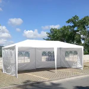 Outdoor Gazebo 10x20' Wedding Party Garden Canopy Tent with 6 Removable Sidewalls White Color Waterproof