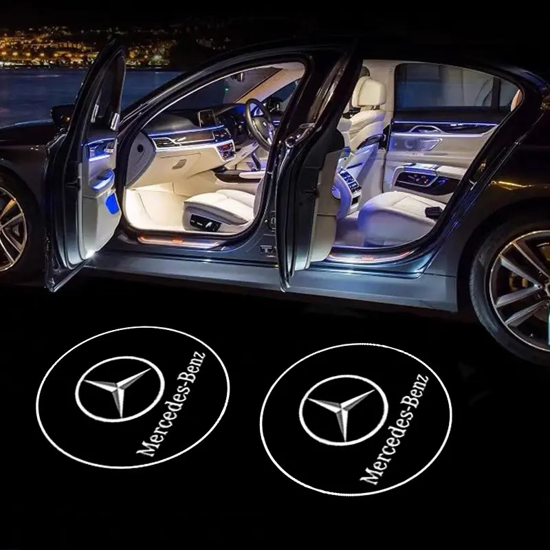 2pcs LED Car Door Welcome Light Logo Projector Laser for Mercedes-Benz Amg Smart W205 C300 W203 W206 W108 W124 W126 W140 W168 Led Car Lights