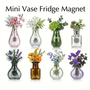 Teacher Appreciation Gifts Mini Hydroponic Vase Fridge Magnets Set - Clear Glass Propagation Station for Real Flowers - Cute Kitchen & Locker Decor. summervibes Graduation Nurses Week summerwins