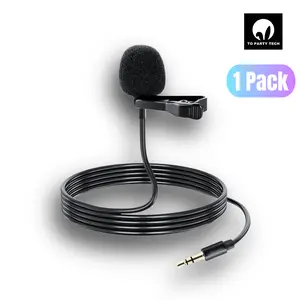 To Party Tech Professional 3.5mm Mini Wired External Microphone for Stage & Studio Presentations Clips onto Lavalier Suitable for Speaker Audio Lavaliers 1 Pack
