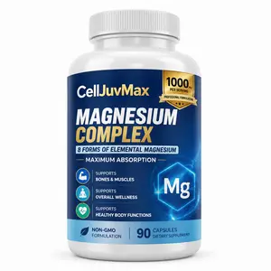 Organic High Absorption 3-in-1 Capsule Blended Vitamins and Minerals Supplement, 500mg Magnesium Complex with Zinc & Vitamin D3 - Edible Sugar-Free Dietary Supplement for Body Health, Prop 65 Safe - 90 Capsules