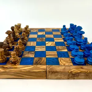 Olive Wood Folding Chess Set