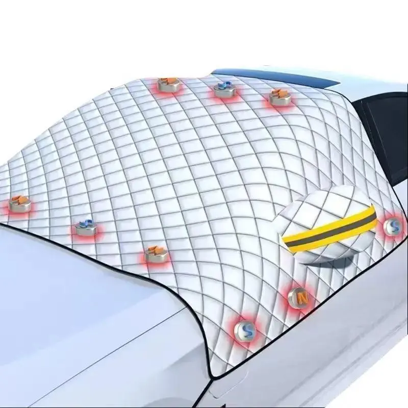 Large Magnetic Car Windshield Snow Cover, Windshield Snow Cover for Winter, Anti-Freezing and Anti-Snow Windshield Sunshade, Durable Design for Winter Weather Protection