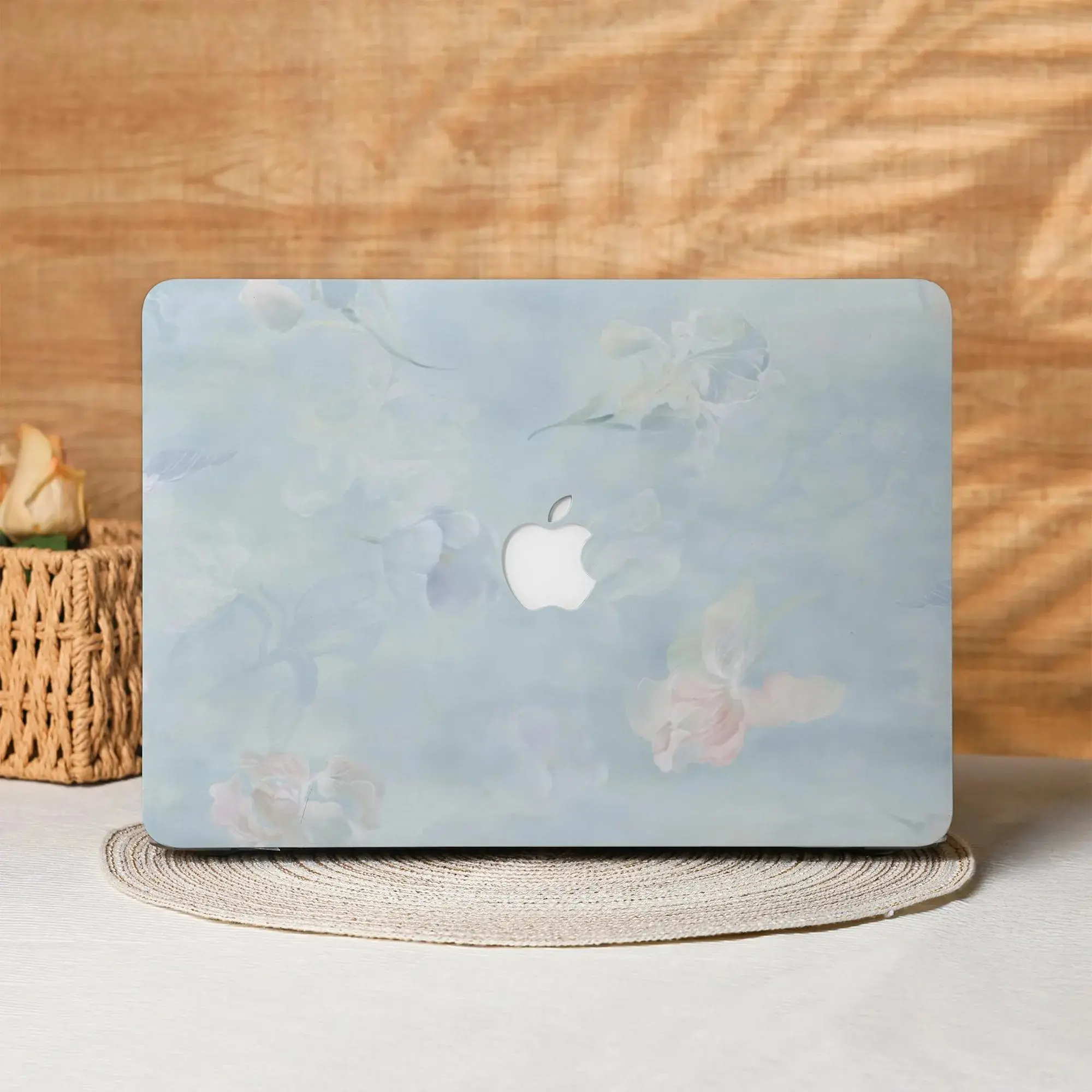 Hazy Blue Floral Macb Case for Macb Air 15 13, Macb Pro 16 14 13 Inch,  Macb Protective Case Cover