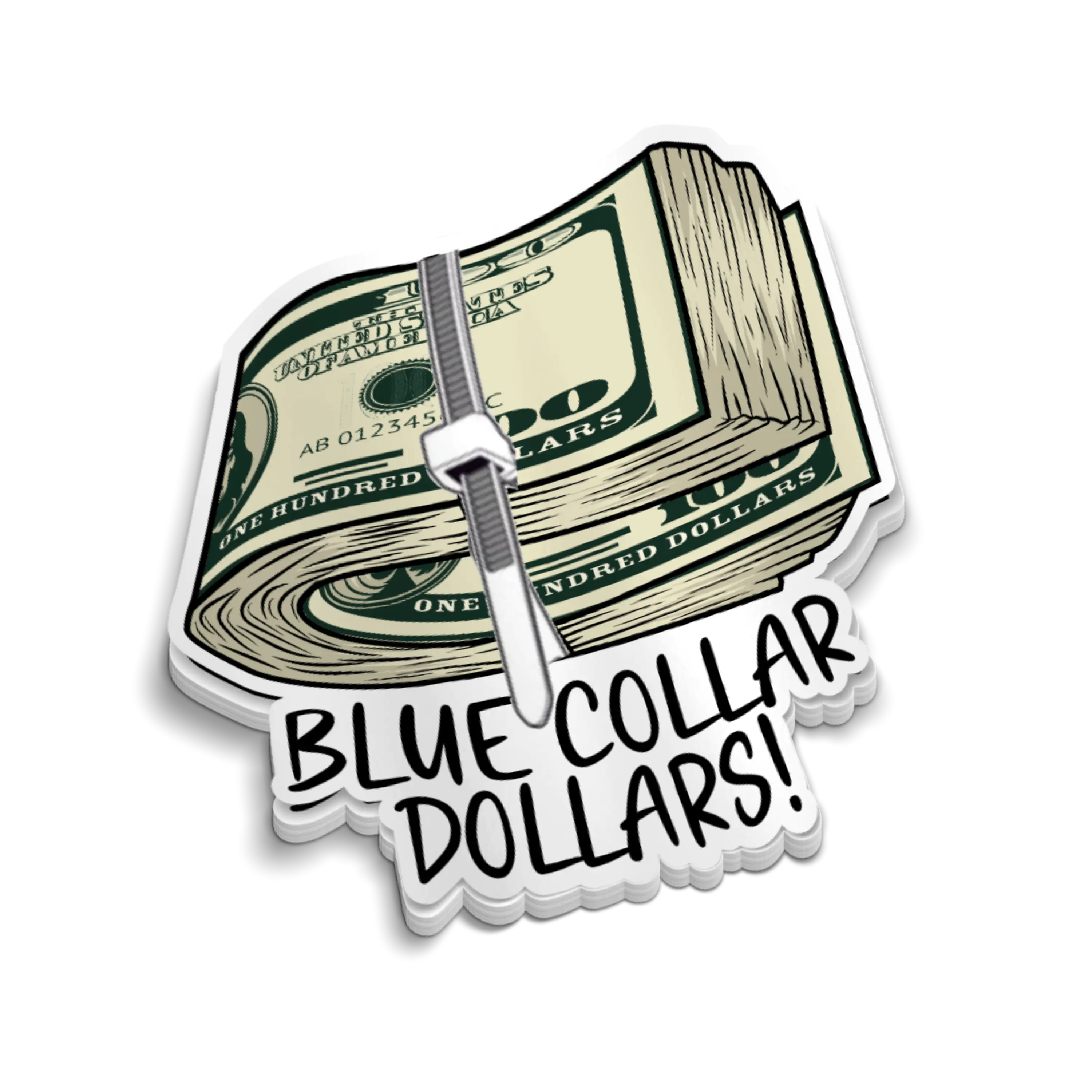 Blue Collar Dollars Hard Hat Matte Vinyl Sticker - Water-Resistant, and UV-Resistant - 3 Inches or 3.5 Inches - Work Gear, Laptops, Gifts