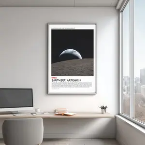 Artemis II Earthset Poster | NASA Poster Artemis Mission | NASA Wall Art