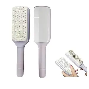 Self Cleaning Hair Brushes, Easy Clean Hair Brush with Retractable Bristles, Anti Static Massage Comb Brush for Effortless Hair Removal and Cleaning