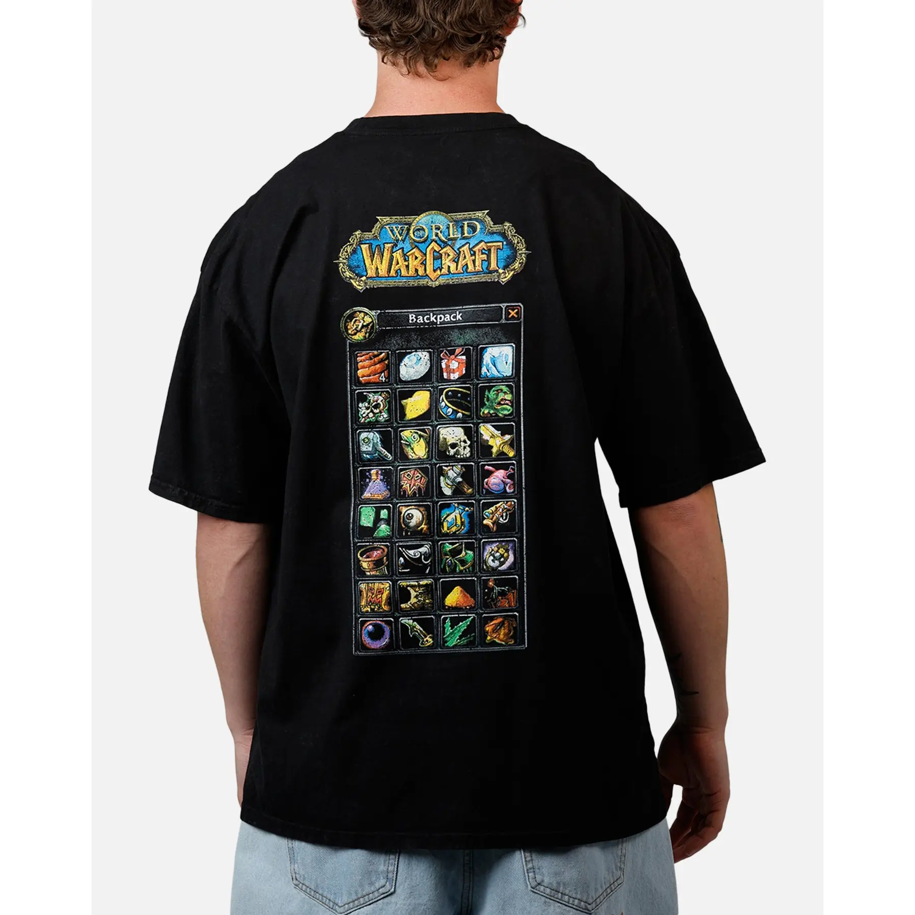 73Studio X World of Warcraft: How Big Is Your Sack T-Shirt Black Acidwash