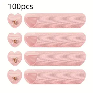 100 Heart Jewelry Bags, Elegant Jewelry Storage Box with Heart Cutout Design, Plastic Box, Ideal Gift Packaging for Weddings, Birthdays, Valentine's Day, Christmas