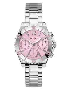 GUESS Female Silver-Tone Multifunction Watch