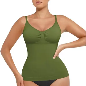 FeelinGirl #Livestream Live Only Basic Comfort Sleeveless Tank Tummy Control Cami Tanks Seamless Camisole Tops Womenswear Spaghetti Strap Minimalist Lady Underwear Deals For You Days