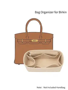 New Bag Organizer Insert fits Birkin 25-35 Bag, Felt Handbag Organizer with Zipper, Purse Organizer Insert for Luxury Bags, Storage Divider for Bags, Women's Handbags Shaper, Felt Bag Organizer Insert for Tote Bag & Handbag, Versatile Travel Accessory