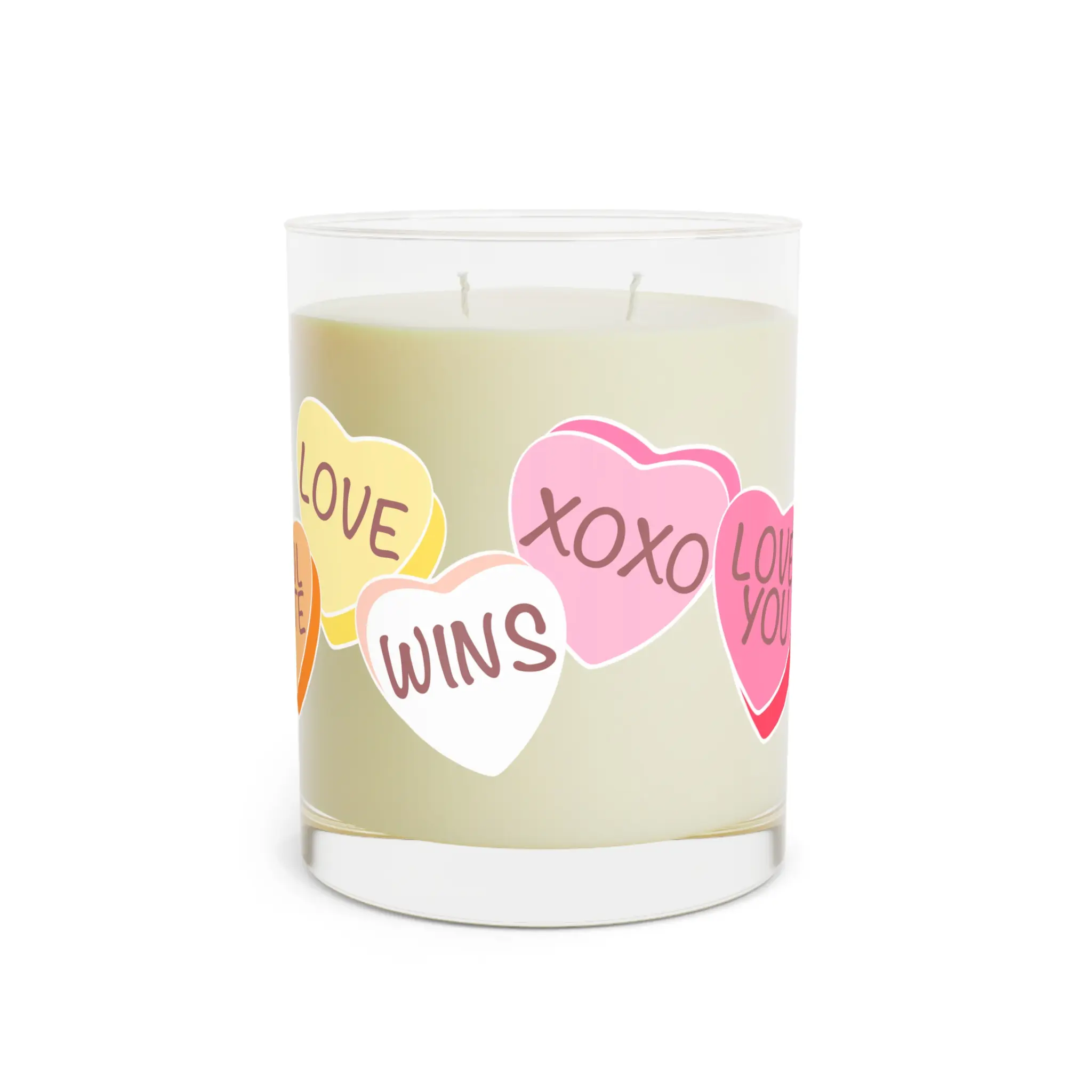 Sapphic Candy Hearts Heartfelt Love Scented Candle - Valentine's Day Gift, Aromatic Candle, Home Decor, Relaxation, Friendship, Anniversary