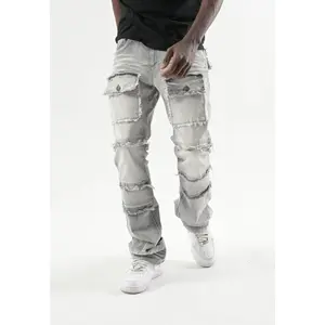 SPARK MEN'S STCKED JEANS MULTI POCKETS S3020P GRAY