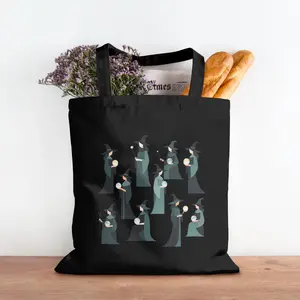 Yartab Witchy Gifts for Women 80% Polyester 20% Cotton Reusable Shoulder Bag for Shopping Travel Work spooky gifts for women Halloween