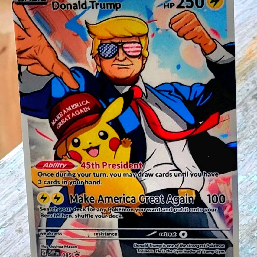Pokemon Donald Trump Pikachu Make America Great Again - Custom Full all  Holo Anima Waifu Sexy Doujin - Fan Art - TikTok Shop