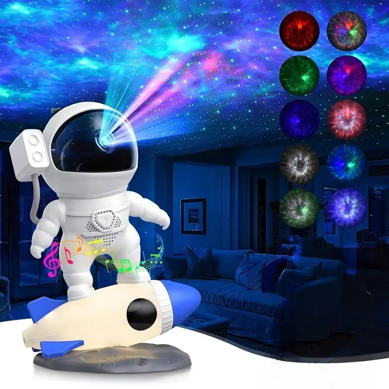 Space Night Light New Planet, Star Projector Galaxy Light with App & Remote Control, White Noises, Bluetooth Speaker, Rocket Night Light for Kids, Ceiling, Gifts, Room Decor, Mother's Day gifts