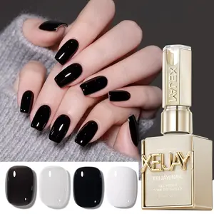 1PC 15ML Black White Gel Nail Polish UV LED Soak Off Semi-Permanent Nail Art, High Saturation, Silky Smooth, No Particles, Liquid Form, Alcohol-Free