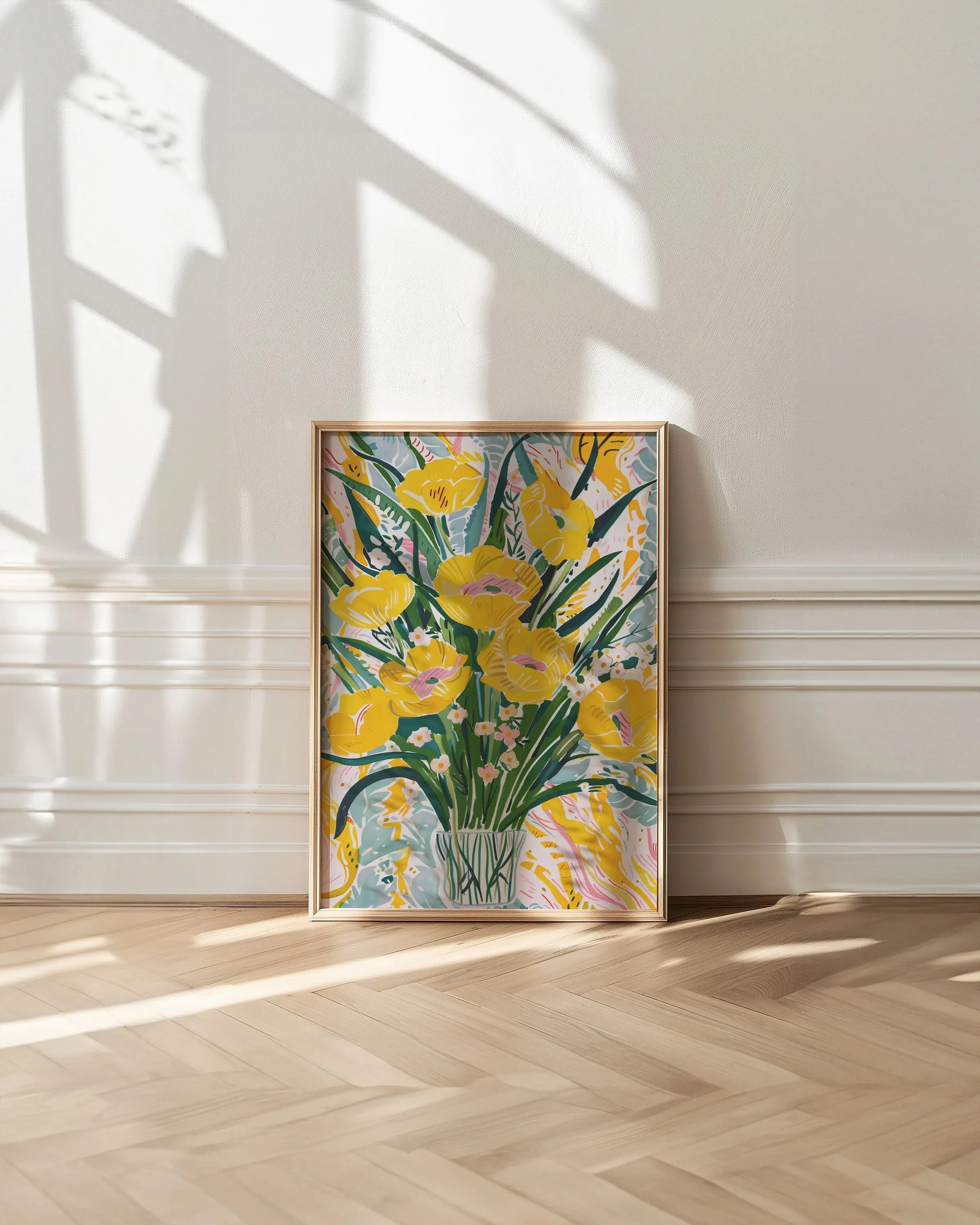 Matisse Style Yellow Flowers Poster Unframed : Kitsch Girly Home Decor