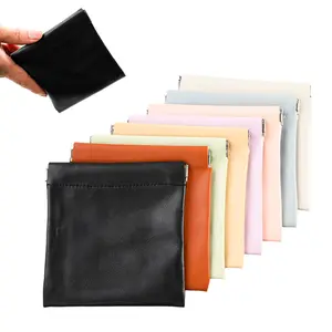 8 piece set of multi-color PU leather coin purse -4.72 inch snap on makeup bag that can store jewelry, lipstick, keys, and small cosmetics, making it an ideal choice for travel and daily use
