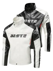 Men's PU Leather Motorcycle Jacket, Windproof Waterproof Warm Slim Fit,Comfortable Durable,Fashionable Knight Wear for Fall & Winter