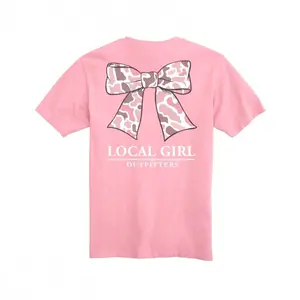 Youth/Adults Camo Bow Short Sleeve T-Shirt, Outdoor Hunting Graphic Tee, Casual Southern Wear for Girls, Summer Outfits