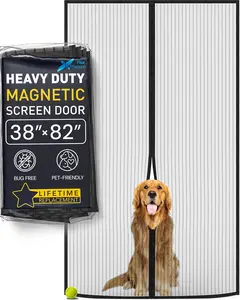 Flux Phenom Magnetic Screen Door 38"x82" - Easy Install, Strong Magnet Strength, Self-Sealing Mesh, Pet Tested, Hands-Free Entry, Keeps Bugs Out