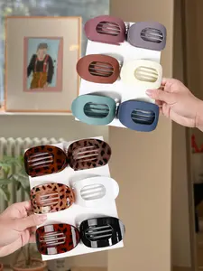 Elegant Matte Crystal Hair Claws Set of 6 or 12, Vintage Style Round Duckbill Design, Fashion Accessories for Women, Cute and Versatile Hairpins