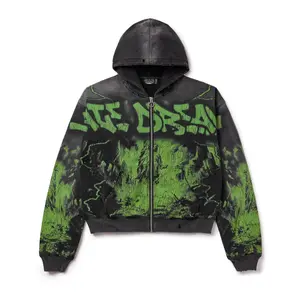 Vale Forever Nightmare Zip-Up Hoodie Valley Dreams, Unisex Hip Hop Streetwear Pullover, Heavy Chain Graphic, Hoodie for Cool Guys, Gift For Her Him