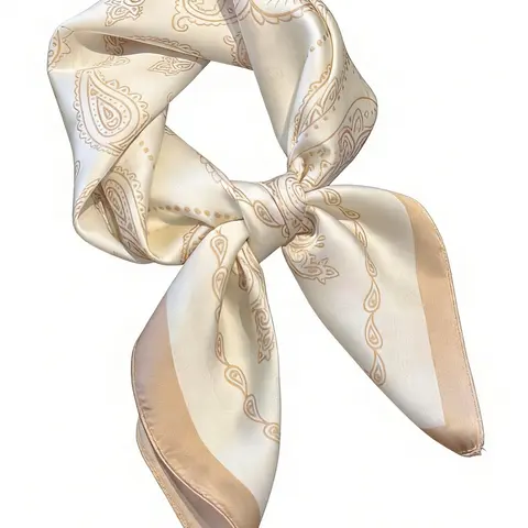 Women's Elegant Random Pattern Square Scarf, Summer Scarf, Boho Style Scarf, Casual Soft Breathable Neck Scarf Wrap, Fashion Accessories for Daily Wear