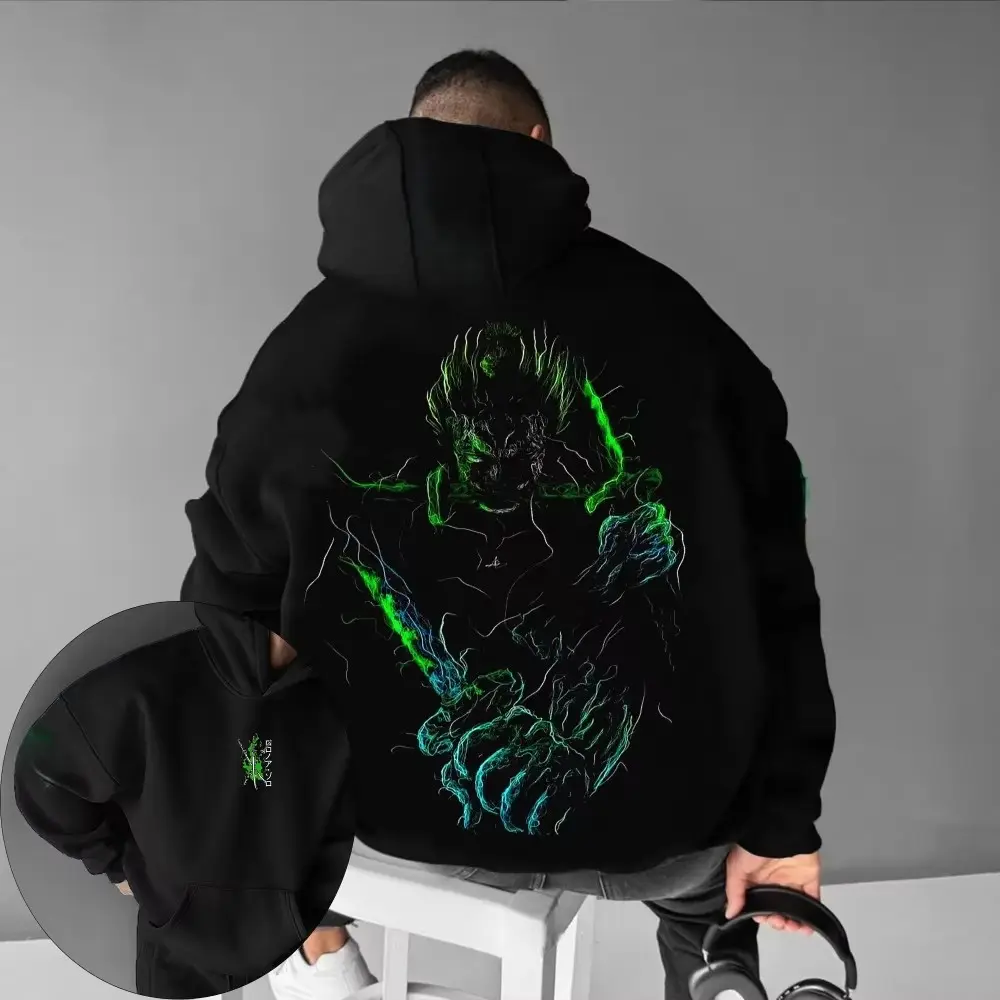 OP Zorro Anime Streetwear Hoodie, Zorro Three Swords Mode Sweatshirt Mens Pullover, Attractive Urban T-shirt for Anime Lovers, Creative T-shirt